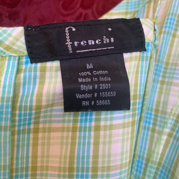 Frenchi Women's Sundress in Blue & Green Plaid - Picture 5 of 8